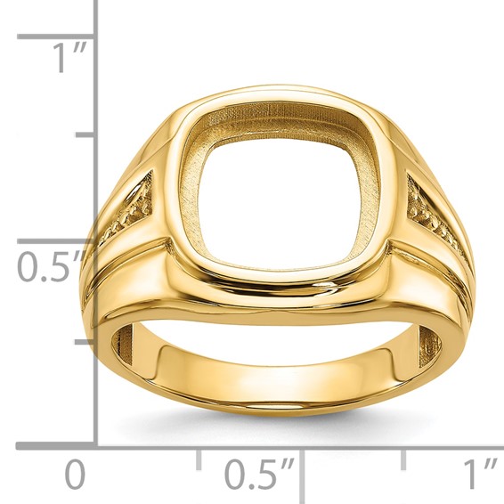 IB Goodman 14k Holds Cushion Onyx and 1-1.3mm/2-1.1mm Diamonds Mens Ring Mounting