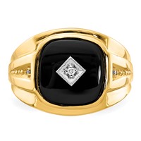 IB Goodman 14K Cushion Onyx and Aaa Diamond Mens Ring view 5