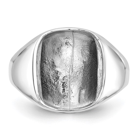 IB Goodman 14k White Gold Holds Cushion Onyx and 1-1.3mm Diamond Mens Ring Mounting