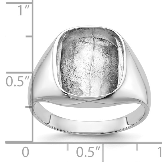 IB Goodman 14k White Gold Holds Cushion Onyx and 1-1.3mm Diamond Mens Ring Mounting