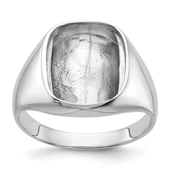 IB Goodman 14k White Gold Holds Cushion Onyx and 1-1.3mm Diamond Mens Ring Mounting