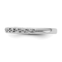 14K White Gold 3mm Filigree Wedding Band view 4