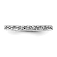 14K White Gold 3mm Filigree Wedding Band view 5