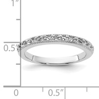 14K White Gold 3mm Filigree Wedding Band view 3