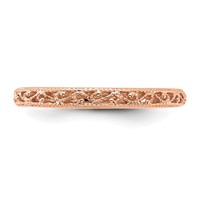 14K Rose Gold 3mm Filigree Wedding Band view 5