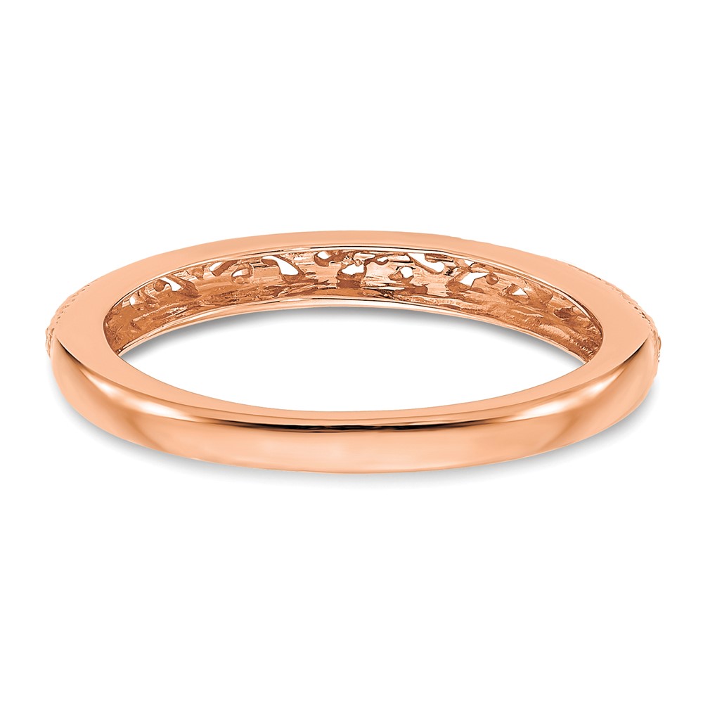 14k Rose Gold 3mm Filigree Wedding Band (X9494)