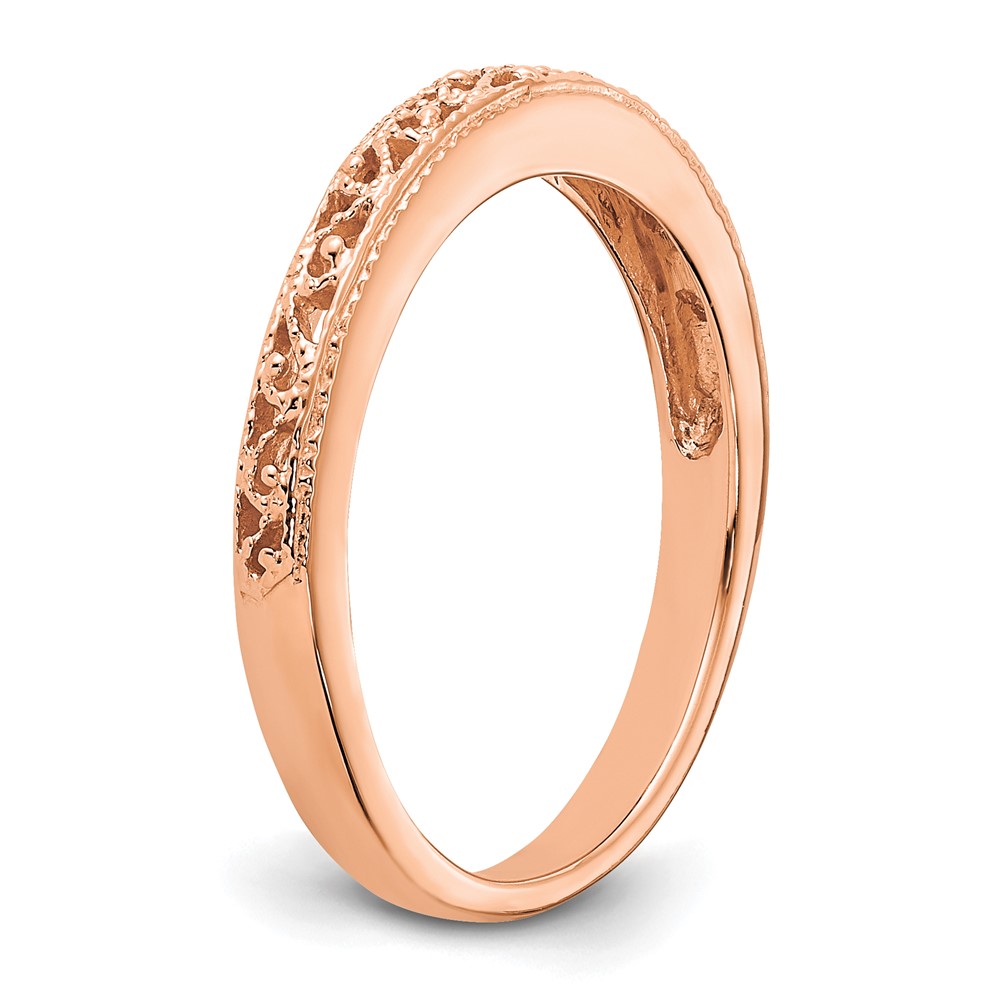 14k Rose Gold 3mm Filigree Wedding Band (X9494)