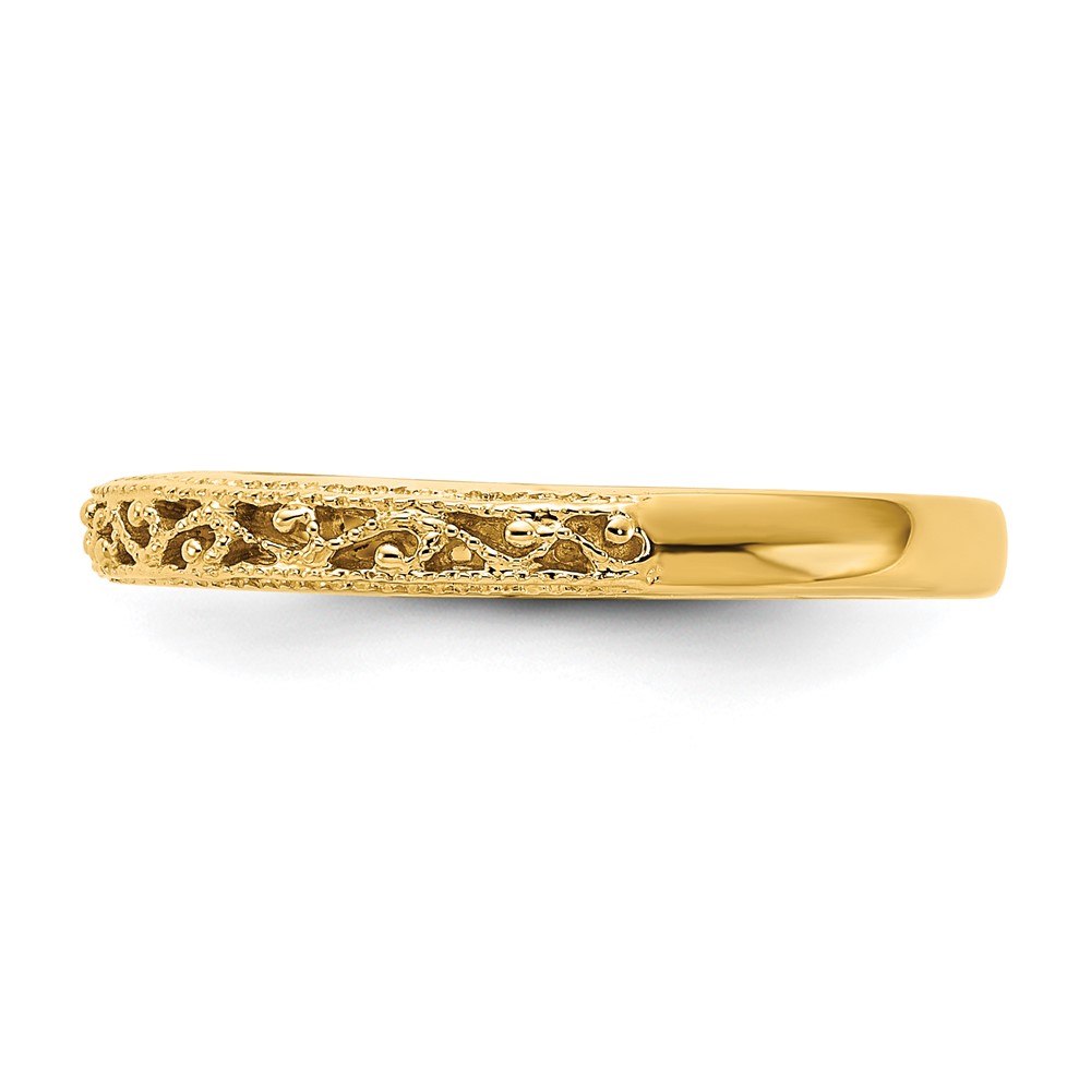 14k 3mm Filigree Wedding Band (X9499)