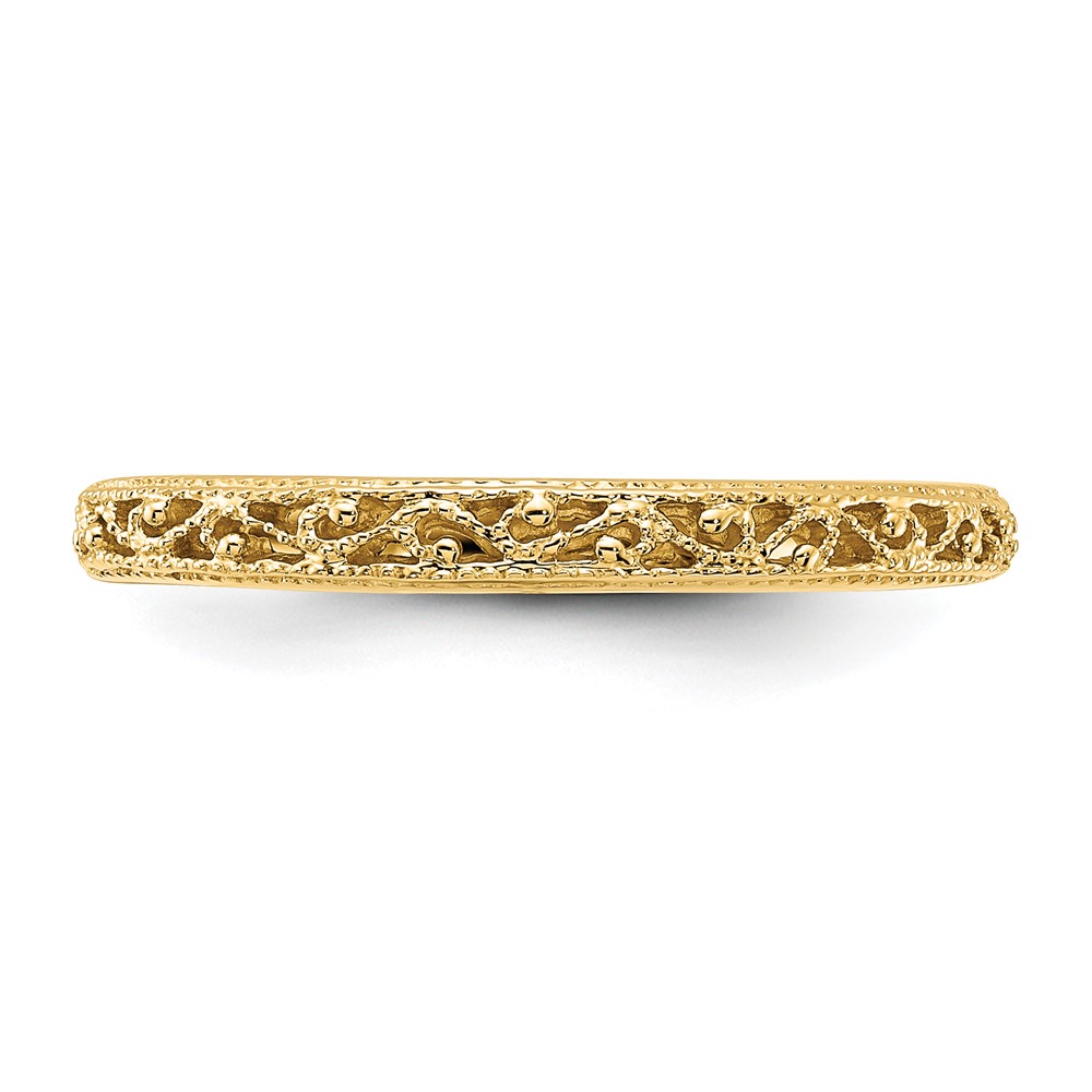 14k 3mm Filigree Wedding Band (X9499)