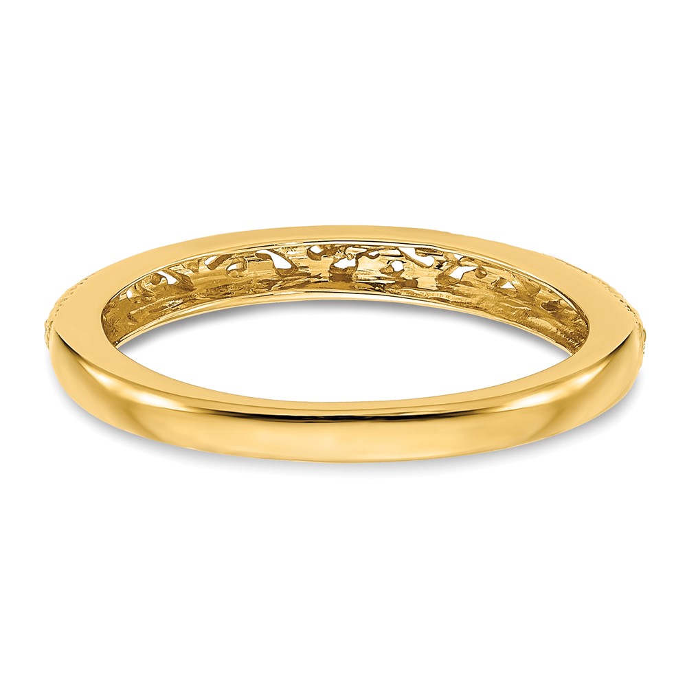 14k 3mm Filigree Wedding Band (X9499)