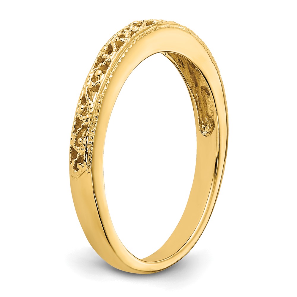 14k 3mm Filigree Wedding Band (X9499)