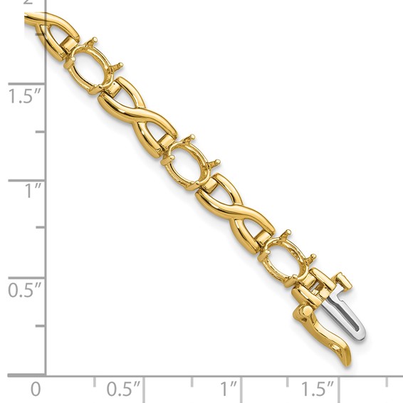 14k 7x5 Gemstone Bracelet Mounting