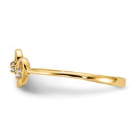 14K Yellow Gold Polished a Diamond Two Hearts Ring view 3