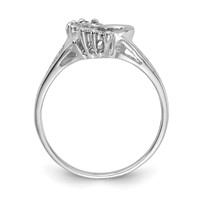 14K White Gold Polished 0.12 Carat Aaa Diamond Heart Ring view 2