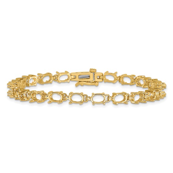 14k 6x4 Gemstone Bracelet Mounting