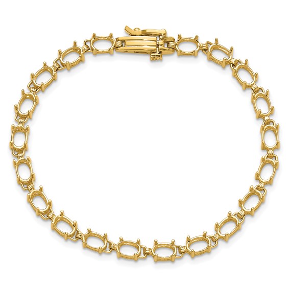 14k 6x4 Gemstone Bracelet Mounting