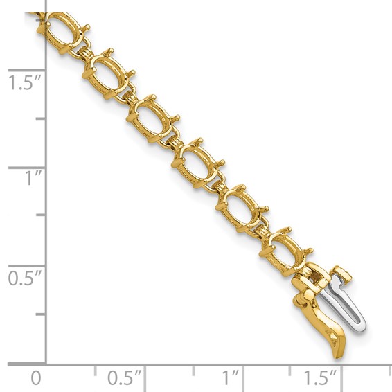 14k 6x4 Gemstone Bracelet Mounting