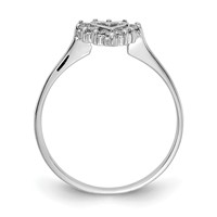 14K White Gold Polished 0.17 Carat AA Diamond Heart Ring view 2