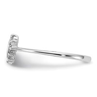 14K White Gold Polished 0.17 Carat AA Diamond Heart Ring view 3
