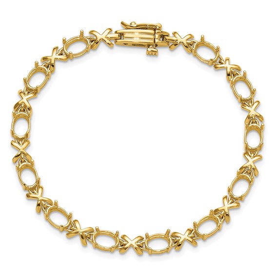 14k 7x5 Gemstone Bracelet Mounting