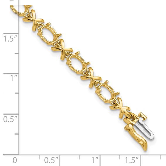 14k 7x5 Gemstone Bracelet Mounting