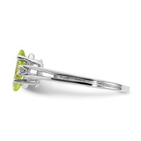 14K White Gold 8x 4mm Marquise Peridot and 0.05 Carat VS Diamond Ring view 3