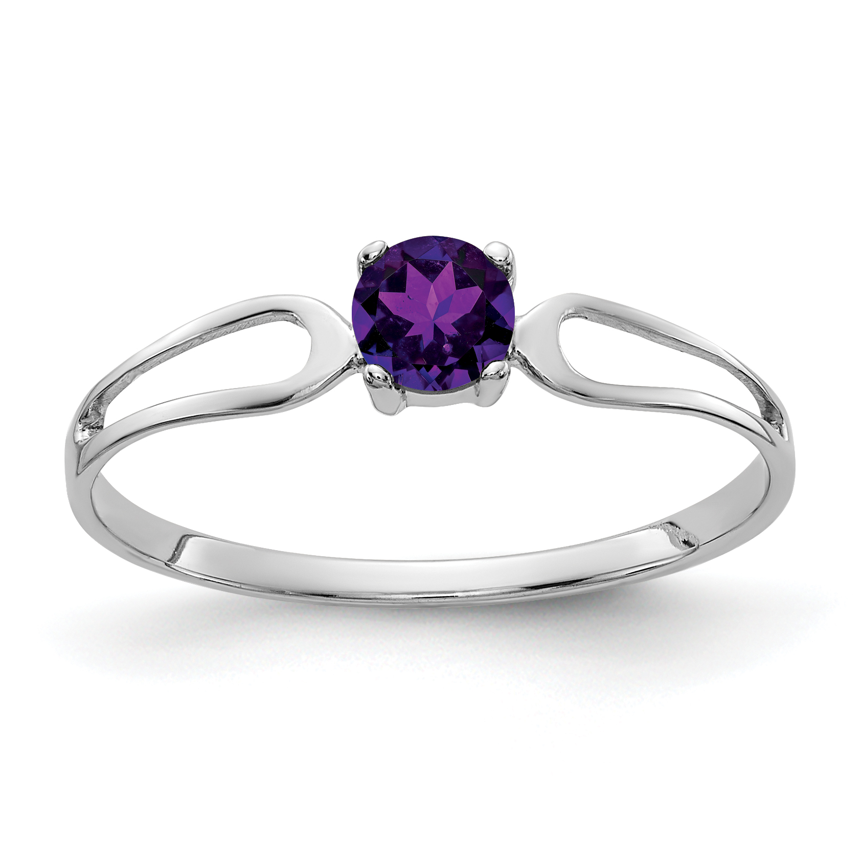 14k White Gold 4mm Amethyst ring (X9673AM)