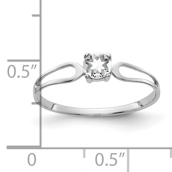 14k White Gold 4mm Cubic Zirconia ring