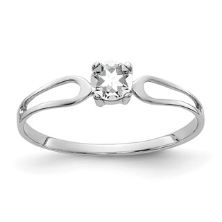 14k White Gold 4mm Cubic Zirconia ring
