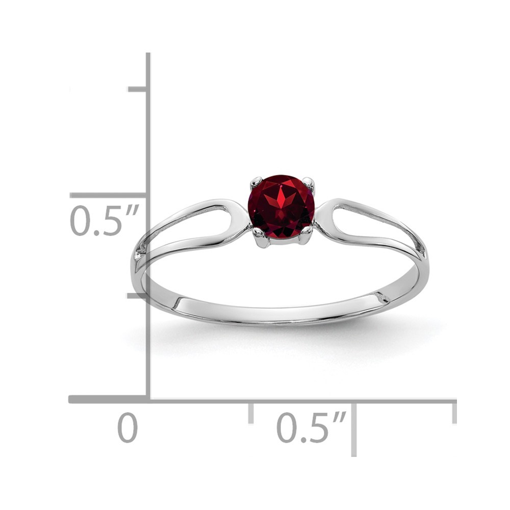 14k White Gold 4mm Garnet ring (X9673GA)