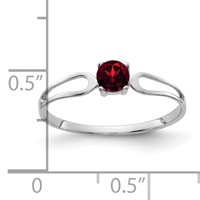 14K White Gold 4mm Round Garnet Split Shank Ring view 2
