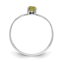 14K White Gold 4mm Round Peridot Split Shank Ring view 2