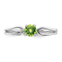 14K White Gold 4mm Round Peridot Split Shank Ring view 5