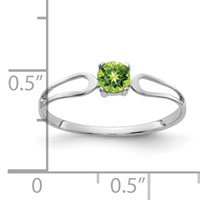 14K White Gold 4mm Round Peridot Split Shank Ring view 4