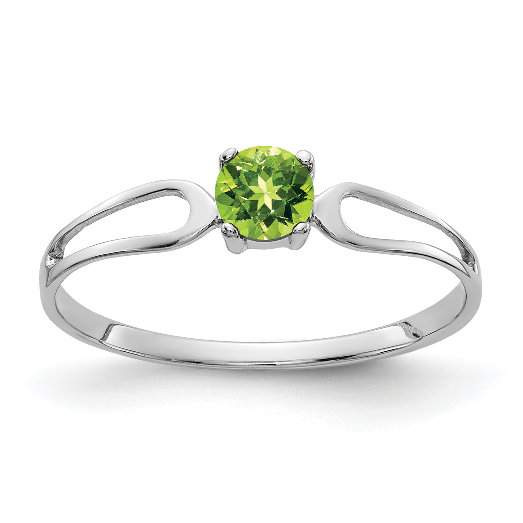 14k White Gold 4mm Peridot ring (X9673PE)