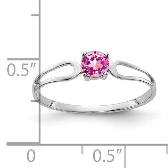 14k White Gold 4mm Pink Sapphire ring