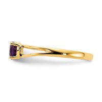 14K 4mm Round Amethyst Split Shank Ring view 4
