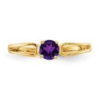 14K 4mm Round Amethyst Split Shank Ring view 5