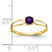 14K 4mm Round Amethyst Split Shank Ring view 3