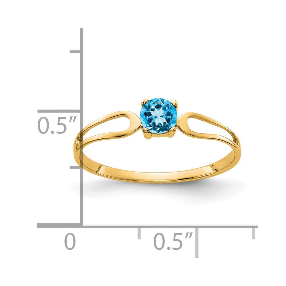 14k 4mm Blue Topaz ring (X9674BT)