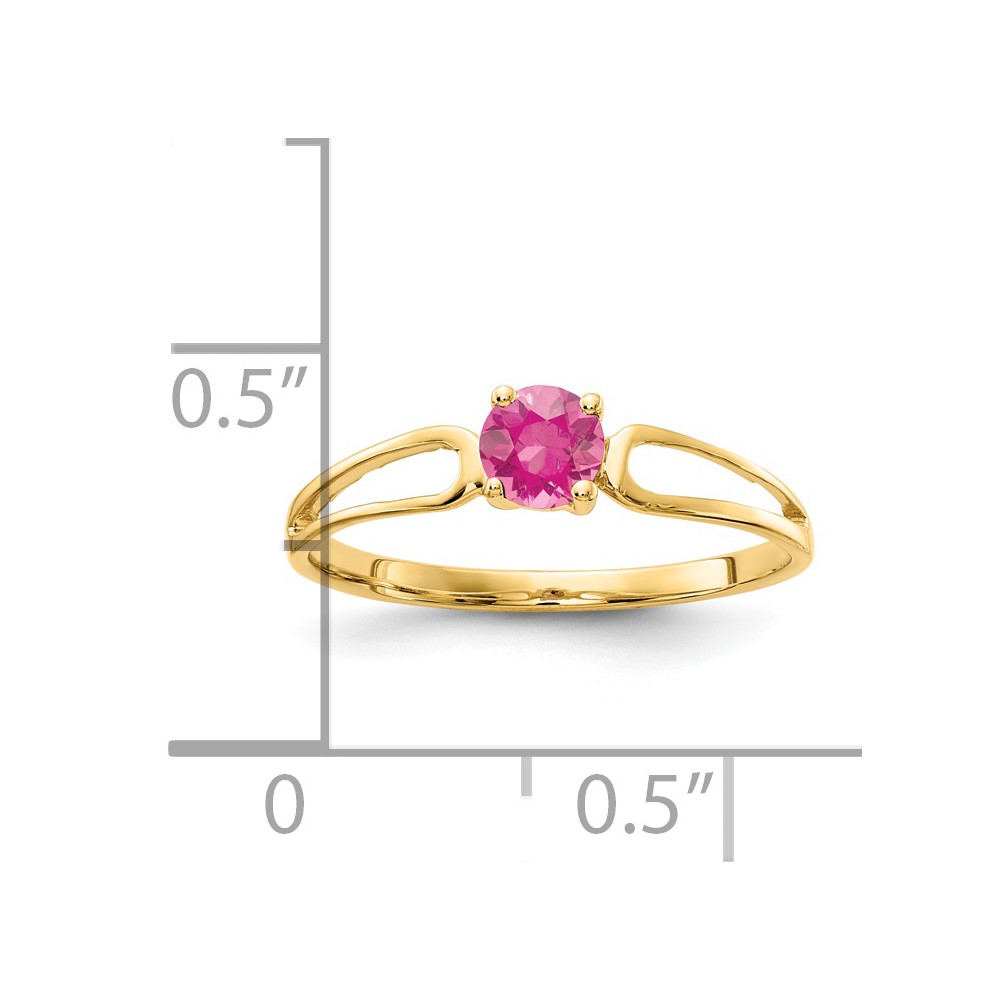 14k 4mm Pink Tourmaline Ring (X9674PT)