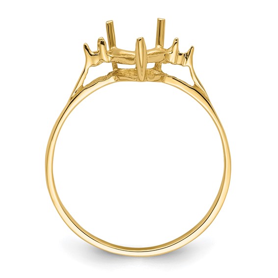 14k Polished Holds 7mm Heart Gemstone Ring Mounting