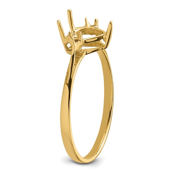 14k Polished Holds 7mm Heart Gemstone Ring Mounting