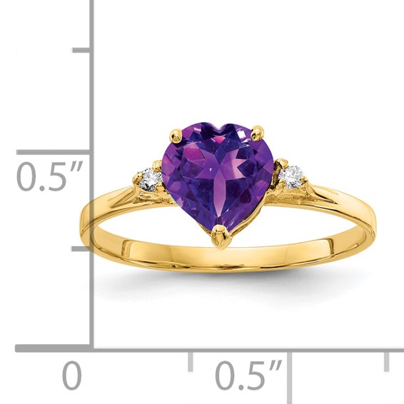 7mm Heart Gemstone & Diamond Rings