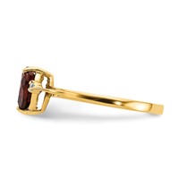 14K 7mm Heart Garnet and AA Diamond Ring view 4