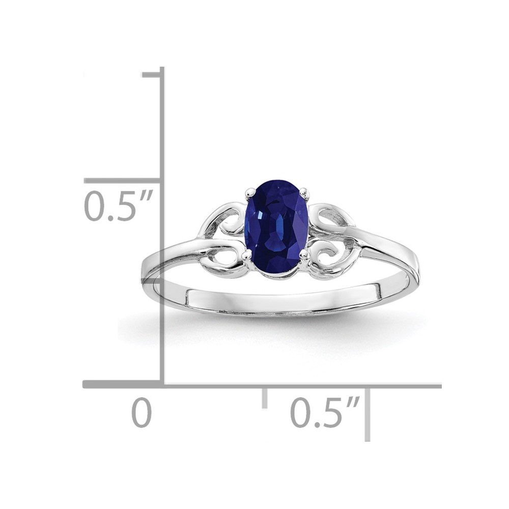 14k White Gold 6x4mm Oval Sapphire ring (X9687S)