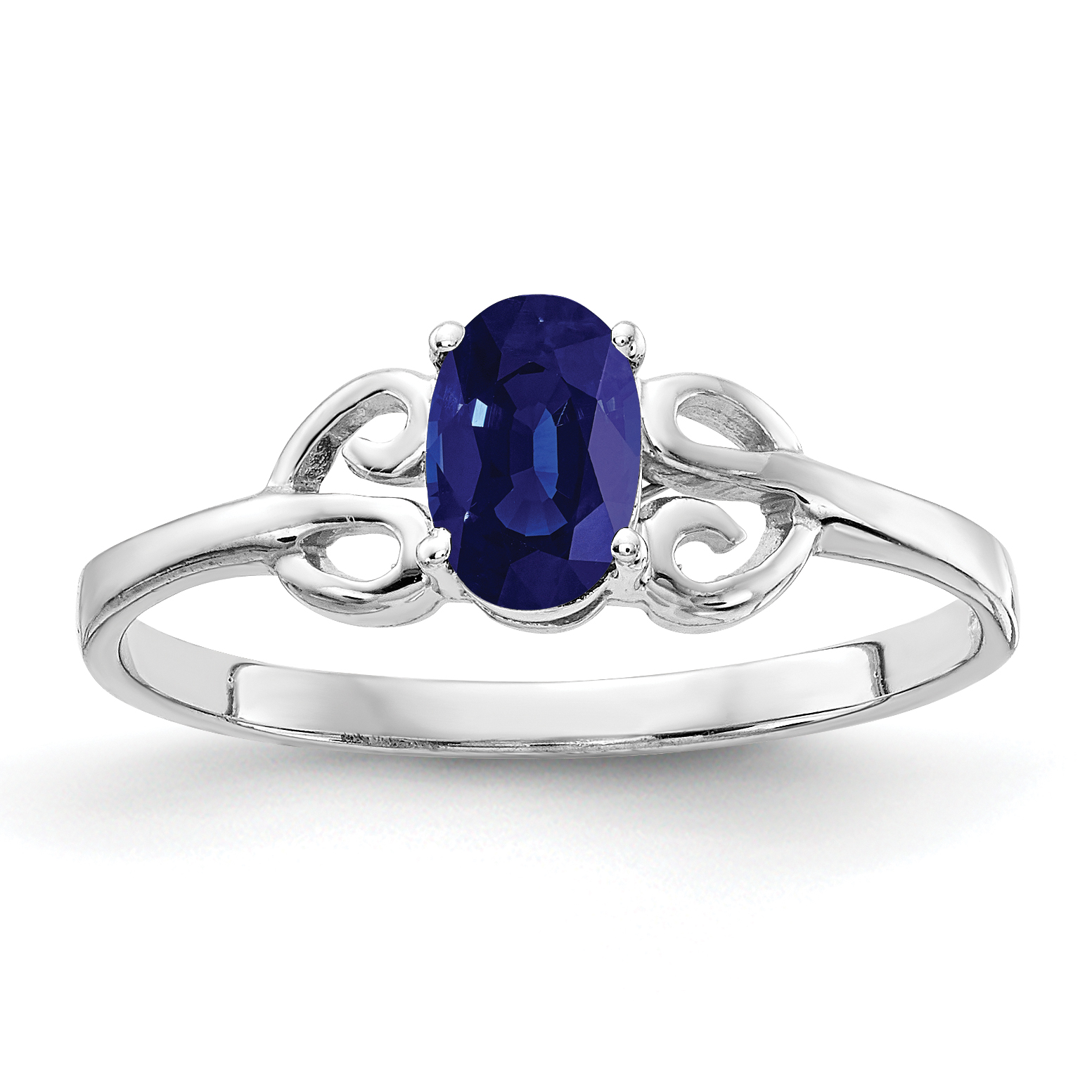 14k White Gold 6x4mm Oval Sapphire ring (X9687S)