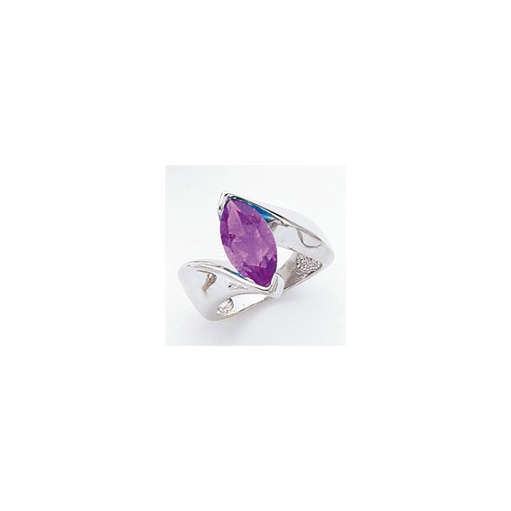 14k White Gold 14x7mm Marquise Amethyst ring