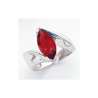 14k White Gold 14x7mm Marquise Garnet ring