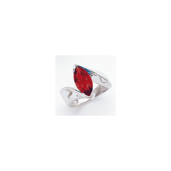 14k White Gold 14x7mm Marquise Garnet ring